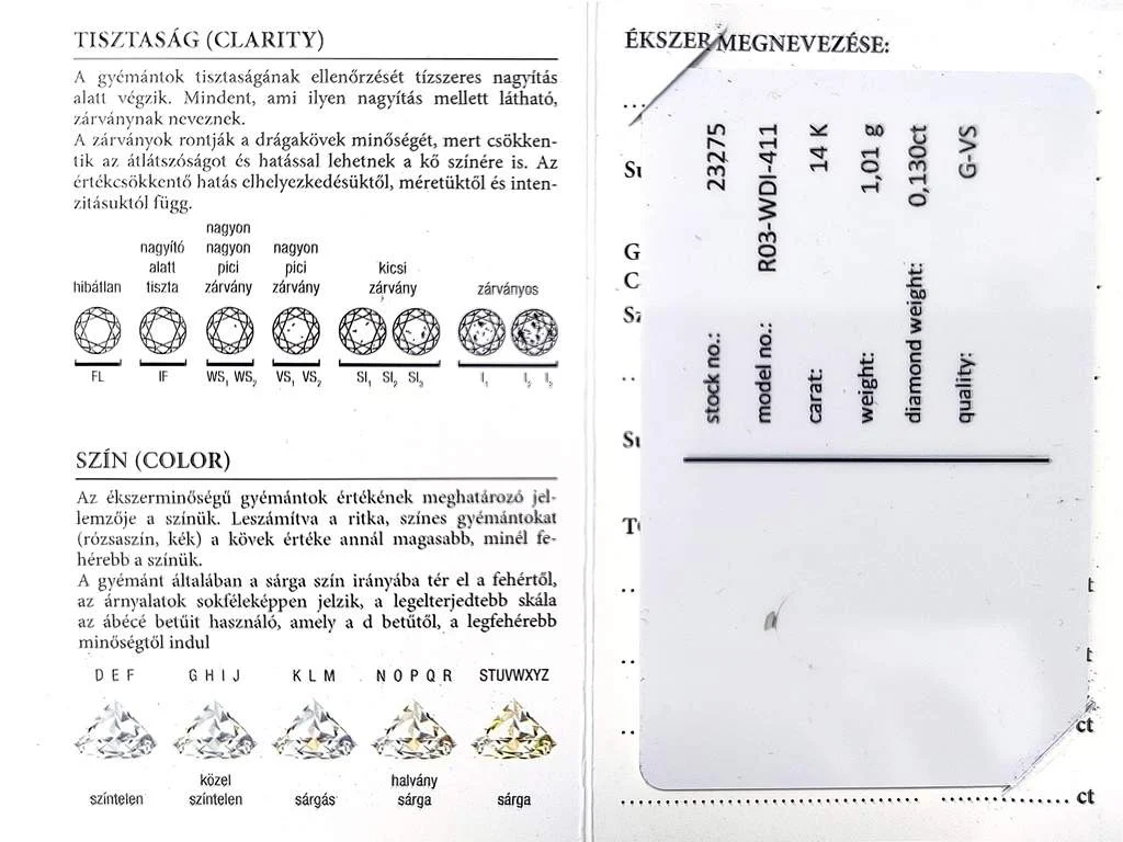 Fehérarany brilliáns csiszolású gyémánttal ékített női gyűrű - Image 8