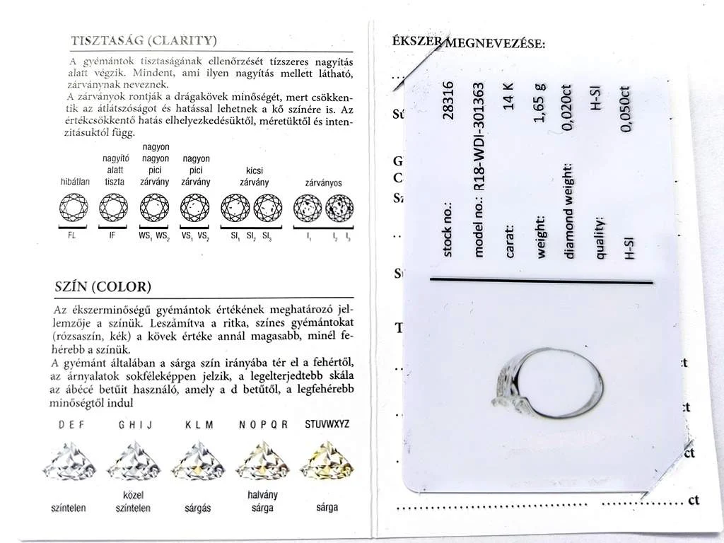Fehérarany brilliáns csiszolású gyémánttal ékített női gyűrű - Image 11