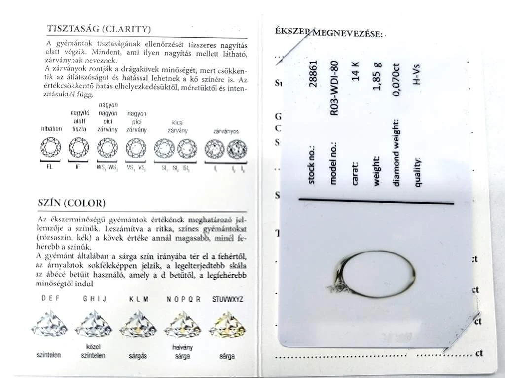 Fehérarany brilliáns csiszolású gyémánttal ékített női gyűrű - Image 10