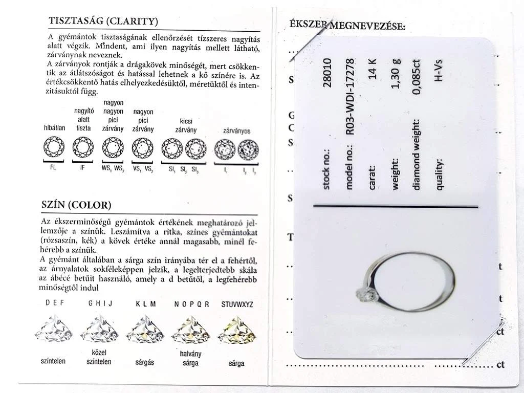 Fehérarany brilliáns csiszolású gyémánttal ékített női gyűrű - Image 8