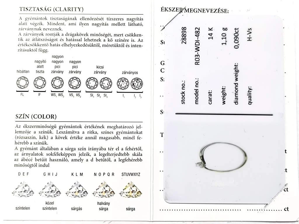 Fehérarany brilliáns csiszolású gyémánttal ékített női gyűrű - Image 7