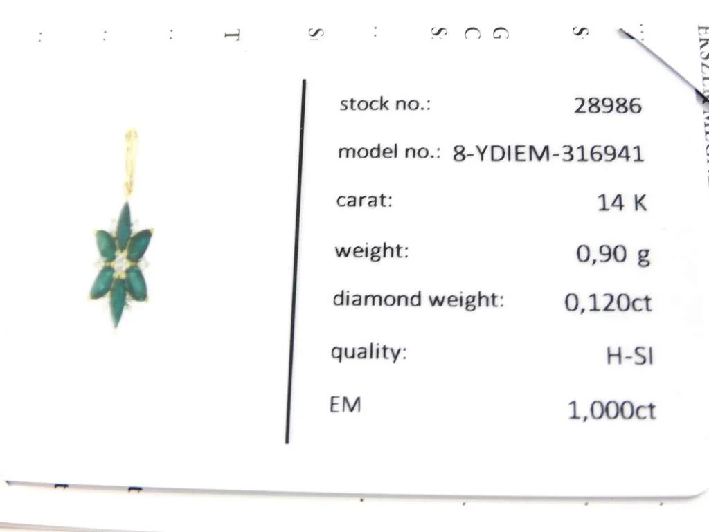 Smaragddal és brillekkel ékített sárga arany medál - Image 7