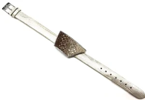 Swarovski,ezüst,bőr