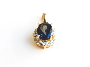 14 karátos arany medál blue topázzal és briliánsokkal – elegáns ékszer nőknek